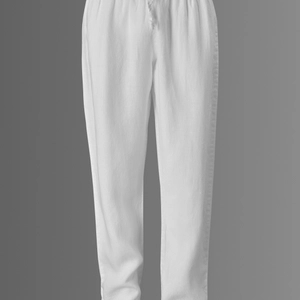 Linnebyxor resår white linen