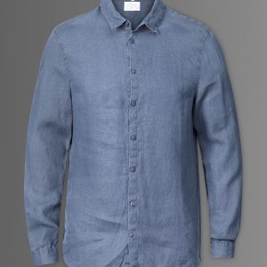 Linneskjorta herr Denim Blue